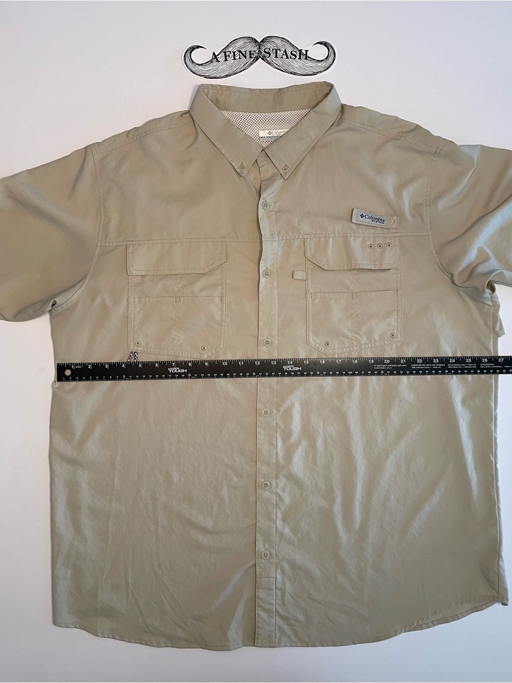 Columbia PFG Bahama II Shirt XXL Men's Tan Short Sleeve Fishing Vented FM 7077